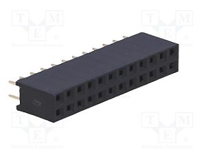 Barra de Pinos Fêmea MCI 2x12 Vertical 180° Passo 2,54mm