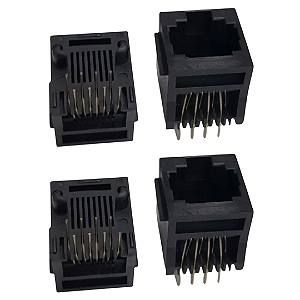 Conector Modular RJ45 Fêmea 8P8C Horizontal Preto Samtec MODS-G-8P8C-E