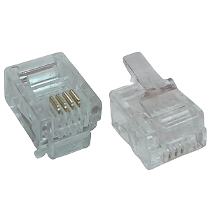 Conector RJ11 6P4C Modular Jack 6 Vias Para Linha Telefônica