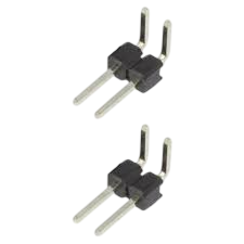 Barra de Pinos 2 Vias Macho Angular 1x2 Passo 2.54mm