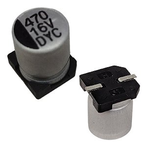 Capacitor Alumínio Eletrolítico 470µF 16V SMD 10x10mm ELNA