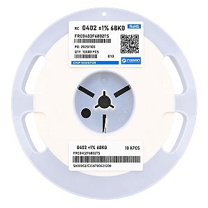 Rolo 10.000x Resistor SMD 68K0 0402 Precisão 1% FRC0402F6802TS