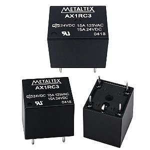 Relé Eletromecânico 24VDC 15A 5 Pinos Metaltex AX1RC3