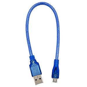 Cabo de Dados e Alimentação USB Tipo-A para Micro USB Arduino 28cm