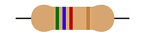 100x Resistor Axial 5K6 Ohms ±5% 0,25W (1/4W) CR25