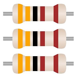 100x Resistor Axial 3K3 Ohms ±1% 0,25W (1/4W) CR25