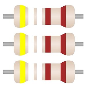 100x Resistor Axial 4K99 Ohms ±1% 0,25W (1/4W) CR25