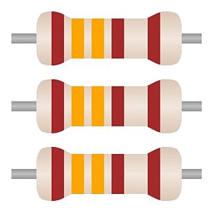 100x Resistor Axial 1K33 Ohms ±1% 0,5W (1/2W) CR25
