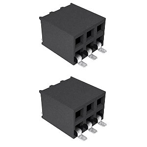 Receptáculo Fêmea SMD 6 Vias 2x3 Passo 2.54mm Samtec SSM-103-L-DH-TR