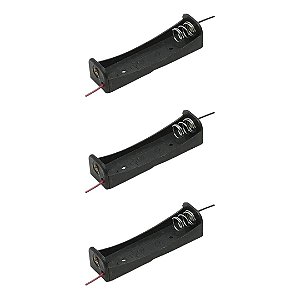 Suporte de 1 Unidade para Pilha AA - Modelo Canoa Preto