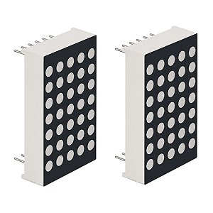 FYM-125 Display Matriz de LEDs 5x7, Vermelho, Ânodo, Montagem PTH