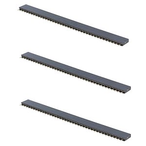 Barra de Pinos Simples Fêmea 40 Pinos 2.54mm 180° PTH