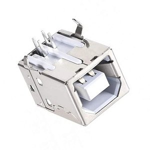 Conector USB Tipo B 4 Vias Fêmea 90° YH-USB03