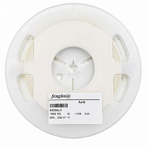 Rolo com 10.000 Peças - Resistor SMD 0Ω 0402 5% RC02000JT Fenghua Advanced