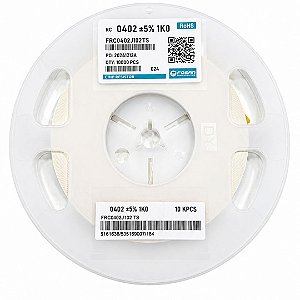 Rolo com 10.000 Peças - Resistor SMD 1KΩ 0402 5% FRC0402J102TS FOJAN