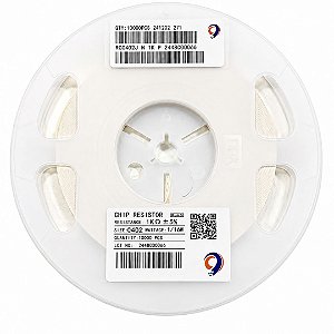 Rolo com 10.000 Peças - Resistor SMD 1KΩ 0402 5% RC0402JN1K Yageo