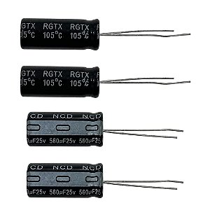 Capacitor Eletrolítico 560uF 25V Alta Temperatura 105°C 8x20mm RGTX