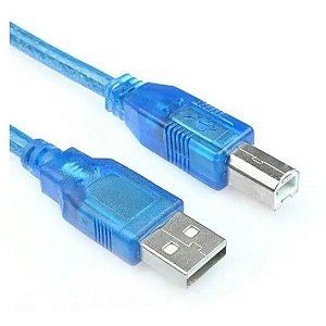 Cabo USB 2.0 Tipo A Macho x Tipo B Macho 30cm Azul