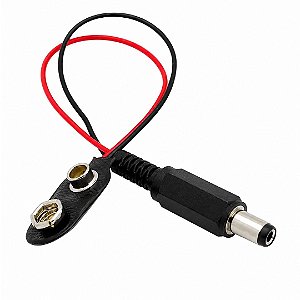 Clip de Bateria 9V Plug P4 Conector para Fonte de Alimentação