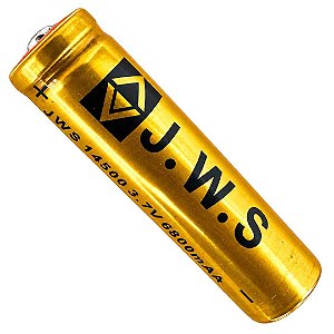 Bateria 14500 Recarregável JWS Gold Alta Capacidade 6800mAh 3,7V