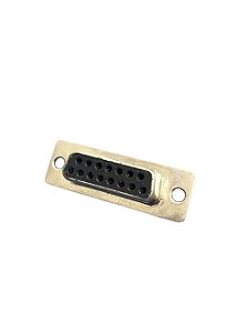 Conector DB-15 Fêmea 15 Pinos D-Sub para Solda Fio 180°