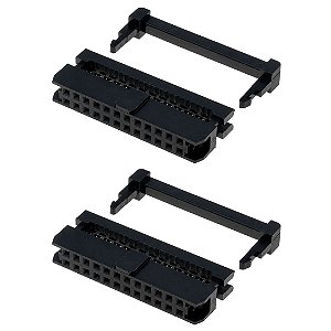 FC-24P Conector Flat Cable 24 Pinos (2x12) Fêmea Reto 180° com Latch