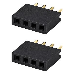 Conector Barra de Pinos 4 Vias Simples 2,54mm Metaltex (MCS-04)