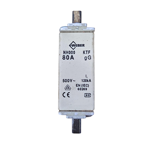 Fusível 80A NH000 500V Classe gG Ação Retardada 120kA