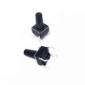 Chave Tátil KFC-A06 6x6x12mm 4 Pinos 180° Preta – A-06-12.0