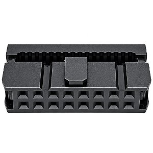 FC-16P Conector Flat Cable IDC 16 Pinos 2x8 Fêmea com Alívio de Tensão