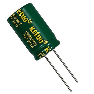 Capacitor Alumínio Eletrolítico 47uF 350V LOW ESR 105°C 16x25mm Ketuo