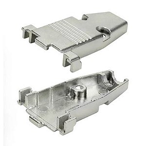 Capa Metálica para DB9 180 Graus Kit Curto Cinza