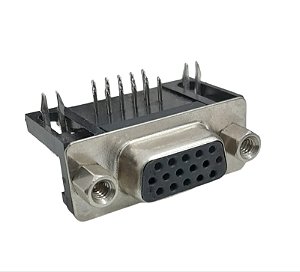 Conector D-Sub DB15 Fêmea 15 Vias 90° PCB – DR15