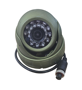 Câmera Veicular Minidome Infravermelho com Conector Aviação 4 Vias