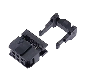 Conector IDC Latch 2x3 6 Vias Fêmea com Aliviador FC-06P