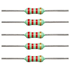 Pacote com 100 Resistores 2K2 1/2 Watt Axial 5% Uso Geral
