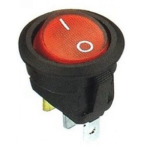 Chave Gangorra KCD1-106A-102N 3T 2 Posições 6A/250V Vermelha Neon