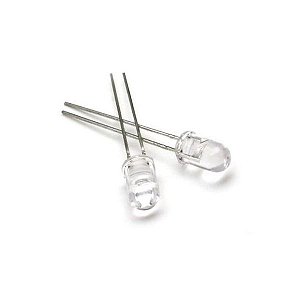 LED 5mm Branco Transparente Alto Brilho 28.000mcd