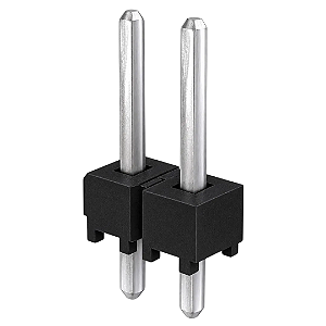 Conector Barra de Pinos 2 Vias Macho 2,54mm 1x2 PTH
