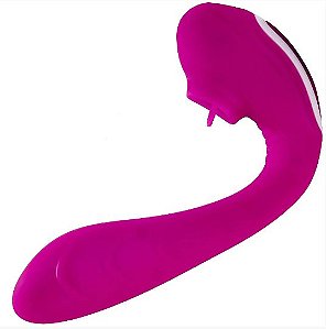 Vibrador Duplo Ponto-G e Clitóris c/ Língua - Lover Viber