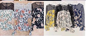 Blusa de Chiffon com Detalhe nas Mangas