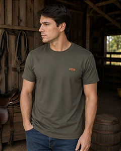 Camiseta Aroeira Verde Gola O - Couro
