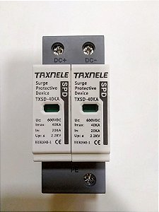 DPS - Dispositivo de Proteção contra Surtos 20 ~ 40kA  600v cc  2 polos Taxnele