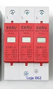 DPS - Dispositivo de Proteção contra Surtos 385vca 20-40kA 3 polos Earu