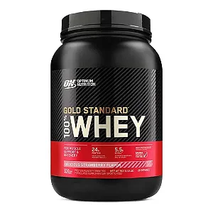 GOLD STANDARD 100% WHEY OPTIMUM NUTRITION POTE 900G SABOR MORANGO