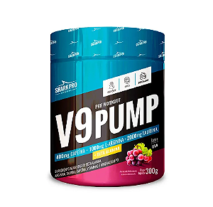 PRE WORKOUT V9 PUMP SHARK PRO POTE 300G SABOR UVA