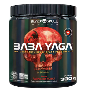 PRE TREINO BABA YAGA 330G BLACK SKULL SABOR RASPBERRY VODKA