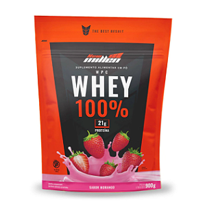 WHEY 100%  NEW MILLEN REFIL 900G SABOR MORANGO