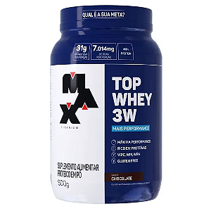TOP WHEY 3W MAIS PERFORMANCE MAX TITANIUM POTE 900G SABOR CHOCOLATE