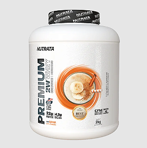 WHEY PREMIUM 2W NUTRATA POTE 2KG SABOR BANANA COM CANELA